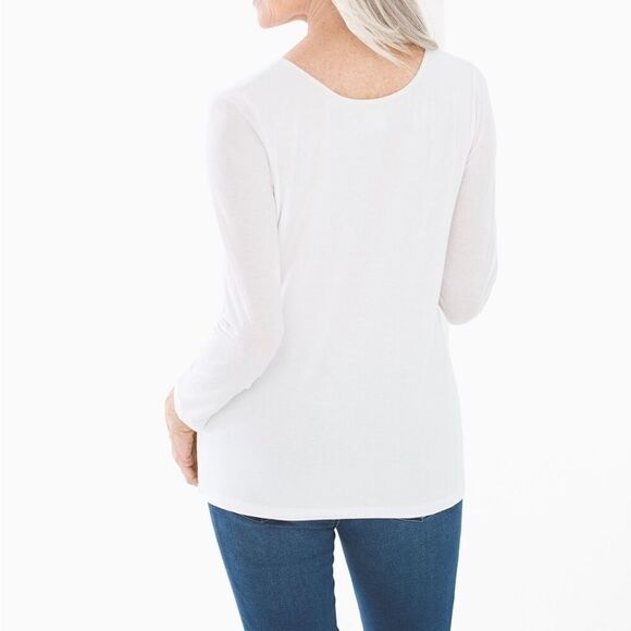 SOMA Essential Long Sleeve Lyocell White Tee XXL - Picture 6 of 9